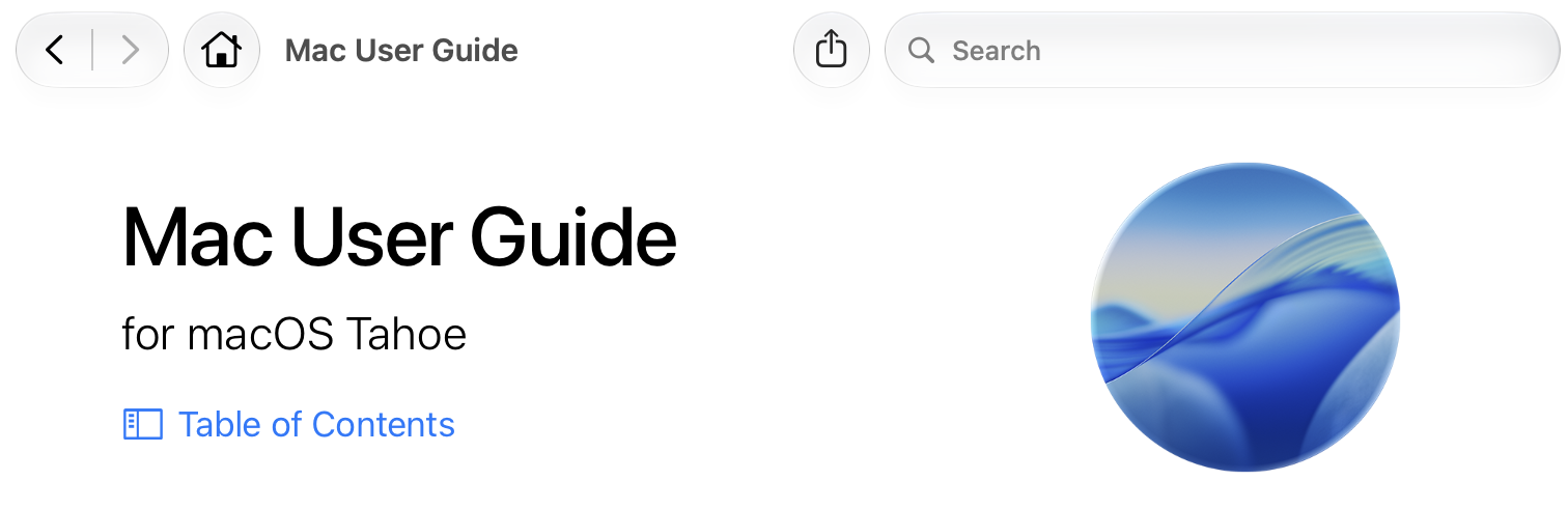 The Mac User Guide for macOS Tahoe.