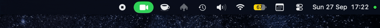 The menu bar restarting after crashing.