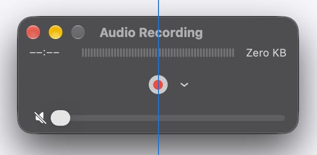 QuickTime window with recording icon misaligned.