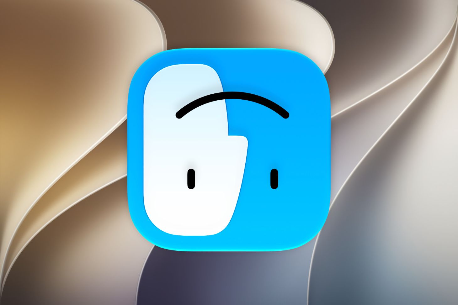 Finder icon upside down on Golden Gate's default wallpaper.